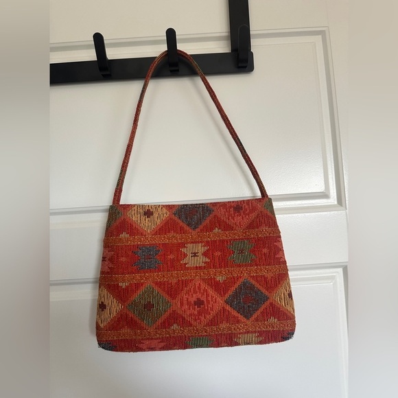 Elegant Multicolor Geometric Shoulder Bag - Picture 3 of 3